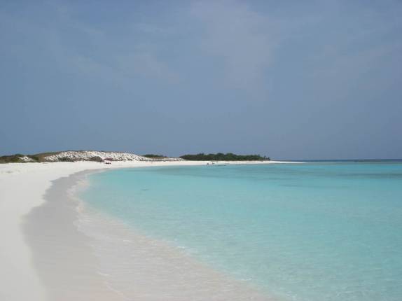 Uma das praias paradisíacas de Los Roques, no litoral venezuelano